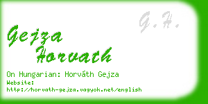 gejza horvath business card