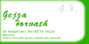 gejza horvath business card